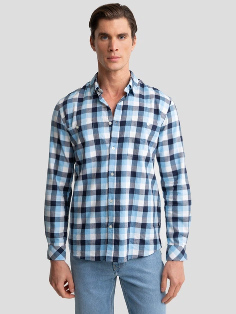 Сорочка бавовняна чоловіча Big Star Wermin 401 2XL Голуба (5900714832452) - зображення 1