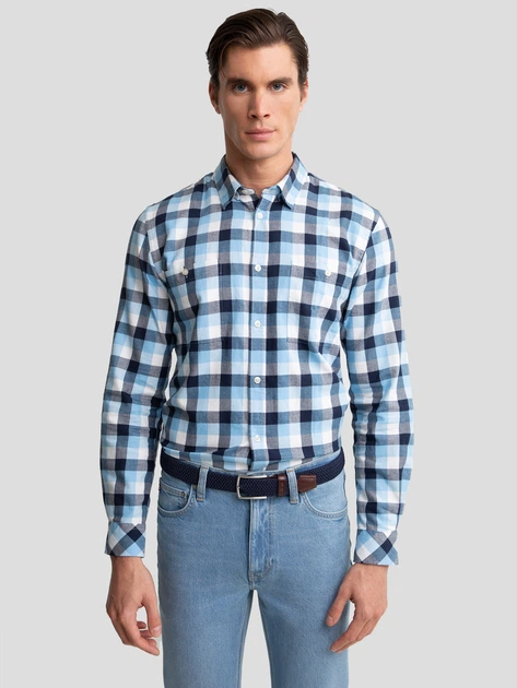 Сорочка бавовняна чоловіча Big Star Wermin 401 2XL Голуба (5900714832452) - зображення 5