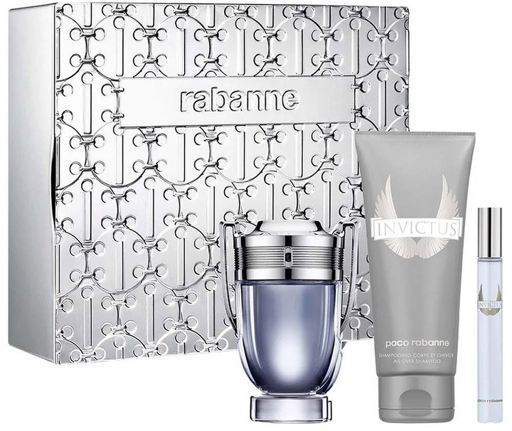 Zestaw męski Paco Rabanne Invictus Woda toaletowa 100 ml + Woda toaletowa 10 ml + Żel pod prysznic 100 ml (3349668623228) - obraz 1