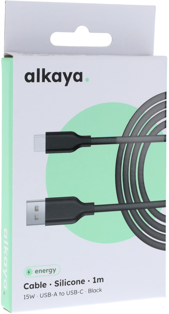 Кабель alkaya Speed Flex USB-A - USB-C 15W 1m Black (CL-60011) - зображення 2