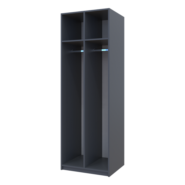 Роздягальня Doros 2-х секційна Графіт 2 ДСП 60х52х180 DRS-011613 (40512886) - Фото 2 Роздягальня Doros 2-х секційна Графіт 2 ДСП 60х52х180 DRS-011613 (40512886) - зображення 2