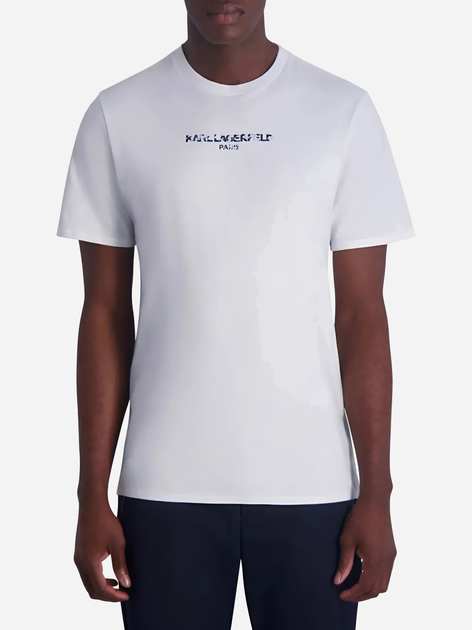 Футболка хлопковая длинная мужская Karl Lagerfeld 254786280 XL Белая ...