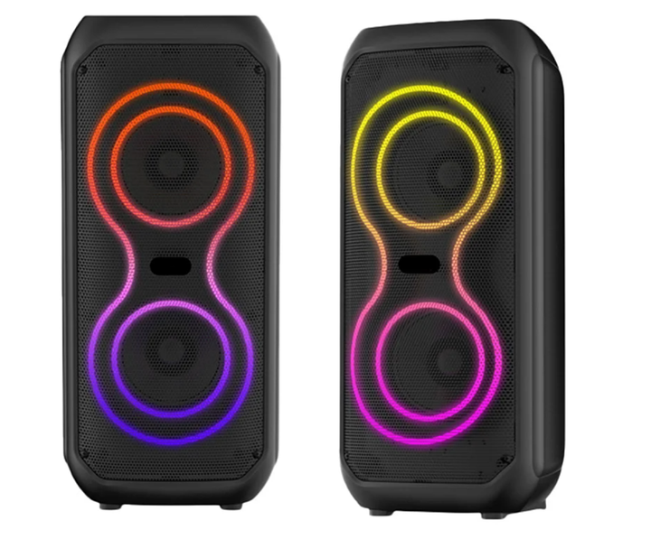Колонка портативна акумуляторна Bluetooth Q8K 4"х2 потужність 40Вт з мікрофоном радіо та світломузикою UKC BT 2425 - зображення 5