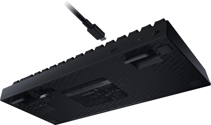 Ігрова бездротова клавіатура Razer BlackWidow V3 Mini HyperSpeed / Механічна / Green Switch / RGB підсвітка / UKR / Black - зображення 4