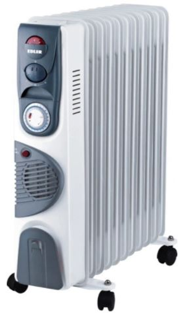 Масляний обігрівач EDLER EDSH-77S11F 1000/2000/2500 +400 Вт - изображение 1