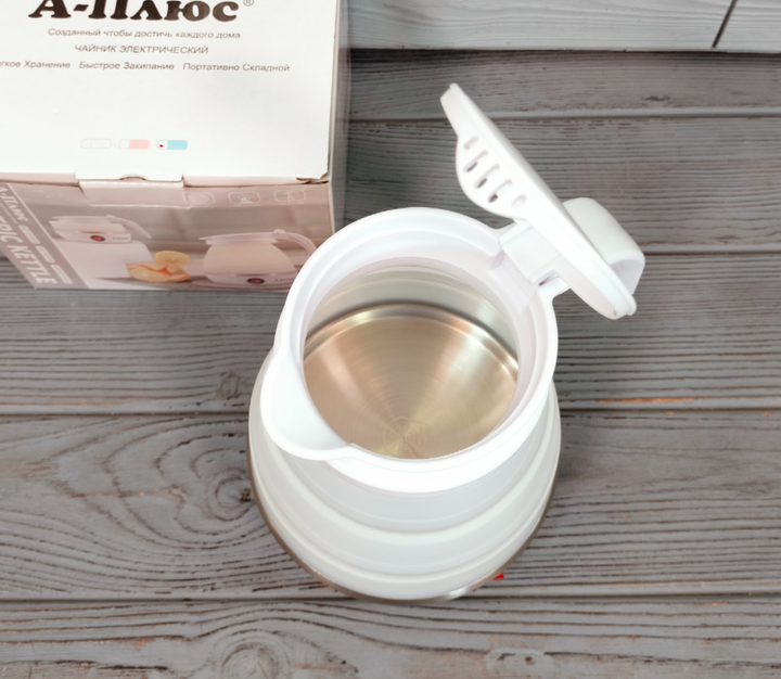 Складной силиконовый электрический чайник A-Plus 600мл 600Вт (А-1517-белый) - изображение 7