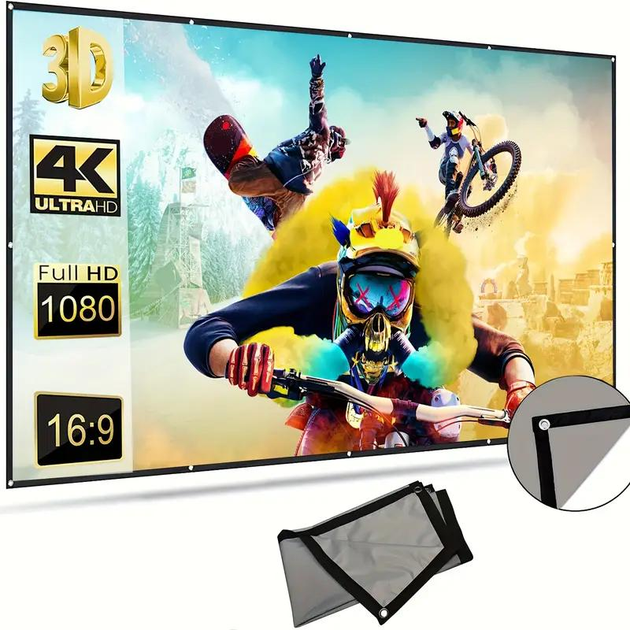 Экран для проектора VEIDADZ 130 дюймов 290 х 190 см настенный ...