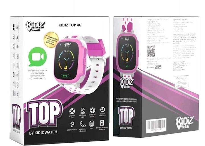 Smartwatch dla dzieci KiDiZ Watch Top 4G Różowy (6912021102028) - obraz 3
