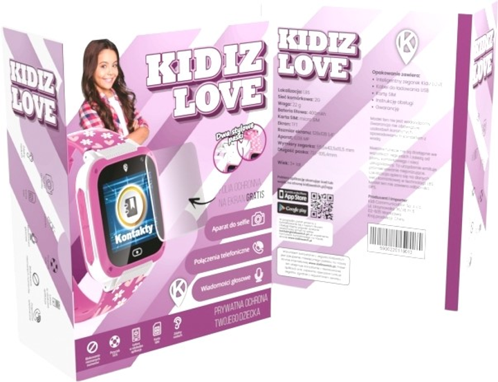 Smartwatch dla dzieci KiDiZ Watch Love z funkcją SOS Różowy (5906667575729) - obraz 8