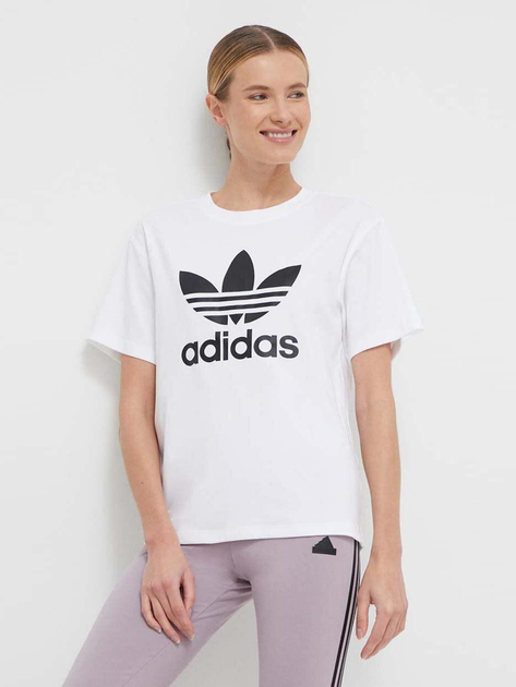 Футболка бавовняна жіноча Adidas Originals Trefoil Tee IR9534 M White (4066757403446) - зображення 6