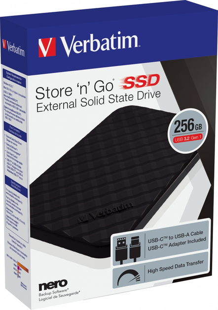 SSD диск Verbatim Store 'n' Go 256GB USB 3.2 Gen1 Type-C 3D NAND (53249) External - зображення 7