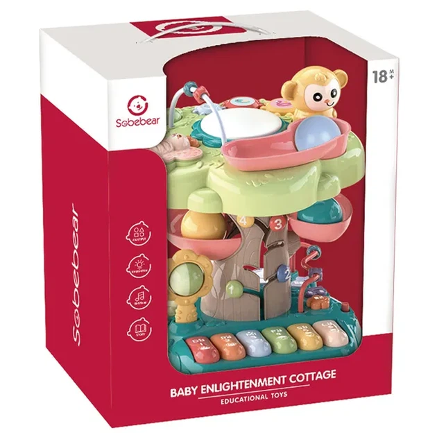 Zabawka edukacyjna Sobebear 9 aktywności Dżungla z kulkami (5901384732776) - obraz 7