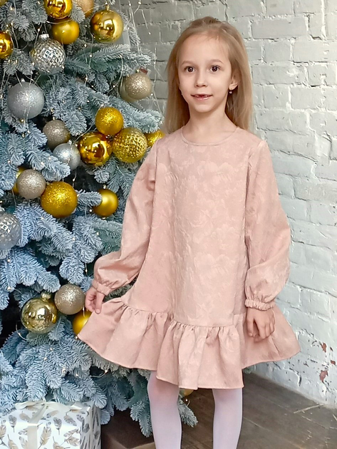 Дитяча святкова сукня для дівчинки Ластівка 24_2078 116 см Бежева від Rozetka на платформі USKIDKA Акція на Дитяча святкова сукня для дівчинки Ластівка 24_2078 116 см Бежева від Rozetka