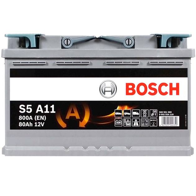 Автомобильный аккумулятор BOSCH AGM 80Ah 800A R+ 0092S5A110 – фото ...