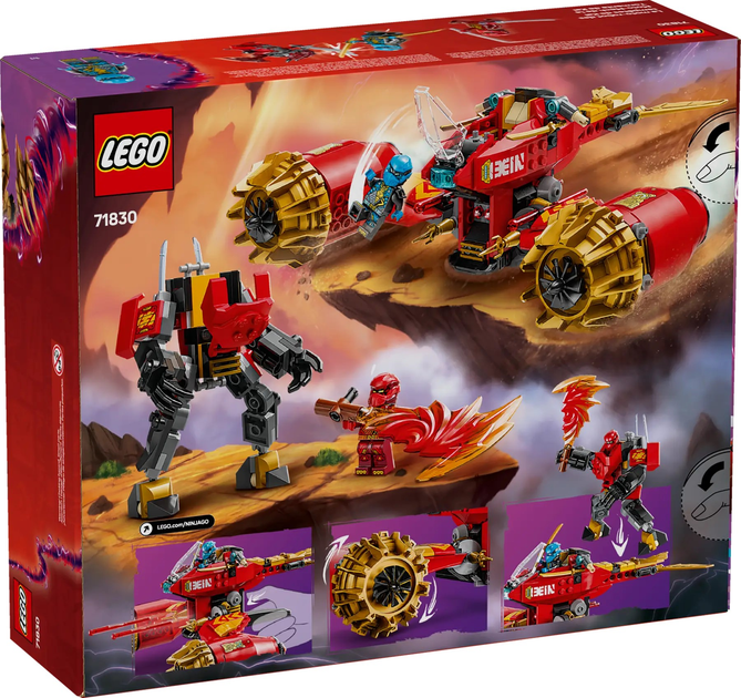 Zestaw klocków LEGO Ninjago Burzowy jeździec-mech Kaia 333 elementy (71830) - obraz 1