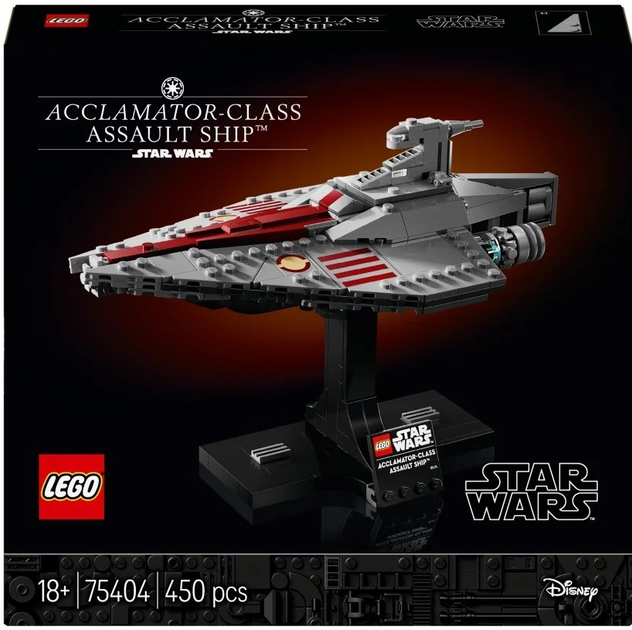 Zestaw klocków LEGO Star Wars Krążownik szturmowy typu Acclamator 450 elementów (75404) - obraz 1