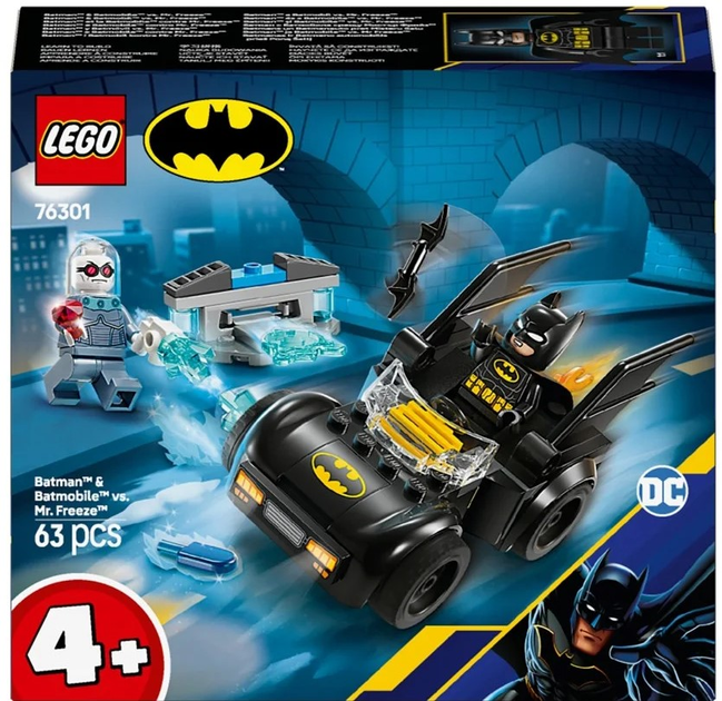 Zestaw klocków LEGO Super Heroes DC Batman i Batmobil kontra Mr. Freeze 63 elementy (76301) - obraz 1