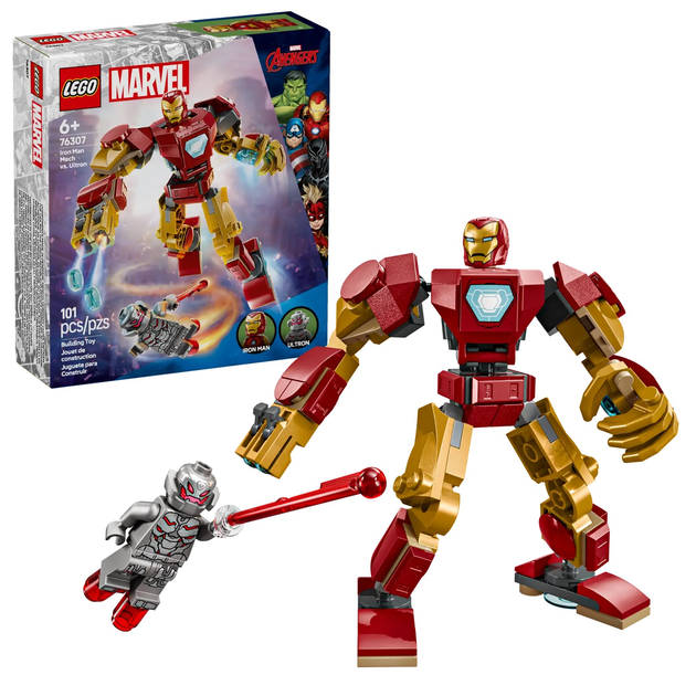 Zestaw klocków LEGO Super Heroes Marvel Mech Iron Mana kontra Ultron 101 element (76307) - obraz 2