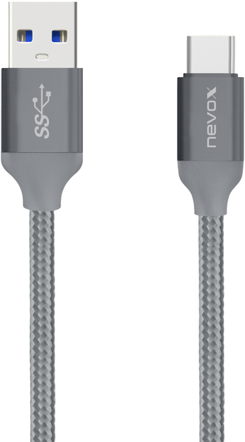 Кабель Nevox USB-C - USB-A 1M Grey (4250686404579) - зображення 1