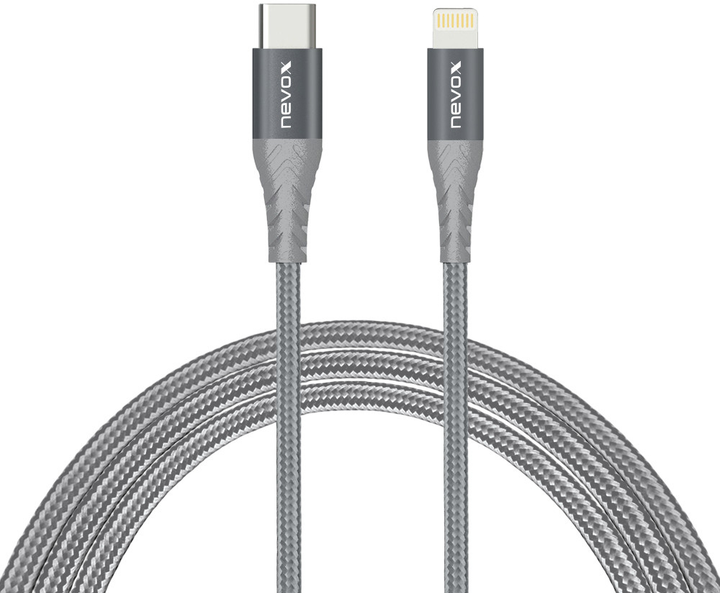 Кабель Nevox Lightning - USB-C 1M Grey (4250686408850) - зображення 1