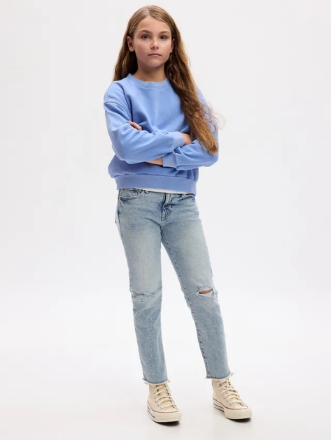 Jeansy regular fit młodzieżowe dziewczęce GAP 454345-01 145-152 cm Niebieskie (1200111563657/500092793212) - obraz 3