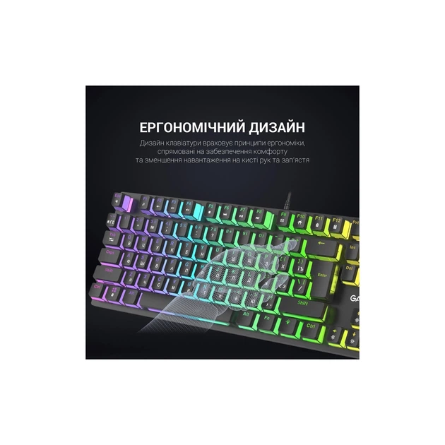 Клавіатура GamePro MK85B Blue Switch RGB USB Black (MK85B) - Фото 10 Клавіатура GamePro MK85B Blue Switch RGB USB Black (MK85B) - зображення 10
