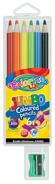 Кольорові олівці Colorino Kids Jumbo 6 кольорів + точилка (5907690833084) - зображення 1