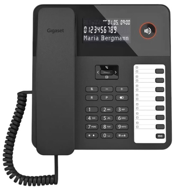 Telefon analogowy przewodowy Gigaset Desk 600 Black (S30350-H224-C101) - obraz 1