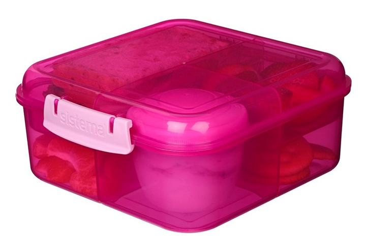 Pojemnik na lunch Sistema Bento Cube Lunch 1.25 L Różowy (5744001131343) - obraz 2