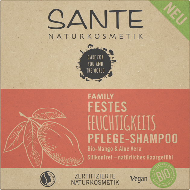 Szampon w kostce Sante Aloes i mango do włosów suchych 60 g (4025089085041) - obraz 1