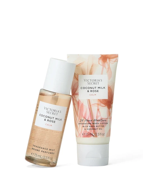Подарунковий набір спрей міст + лосьйон Victoria's Secret The Calm Starter Kit Coconut Milk & Rose, 75 мл + 75 мл - Фото 2 Подарунковий набір спрей міст + лосьйон Victoria's Secret The Calm Starter Kit Coconut Milk & Rose, 75 мл + 75 мл - зображення 2