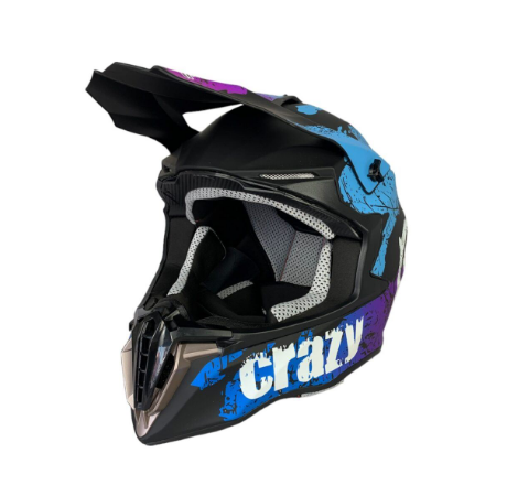 Шолом кросовий EX-806 CRAZY Blue розмір М – фото, відгуки