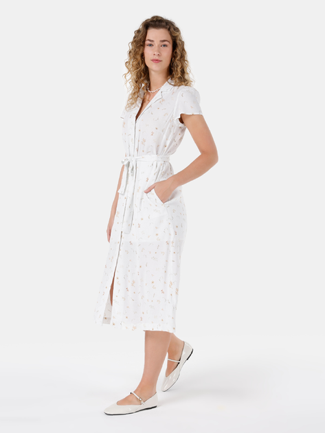 Платье-рубашка миди летнее женское Colin's CL1068978OFW L Off White (8684112210919) - изображение 1
