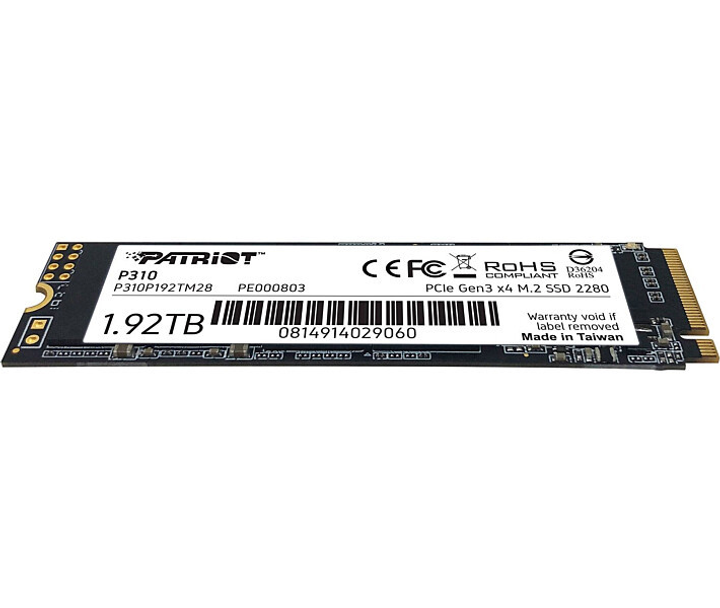 ССД накопитель PATRIOT P310 1.92T SSD NVMe PCIe Gen3x4 M.2 2280 P310P192TM28 - изображение 5