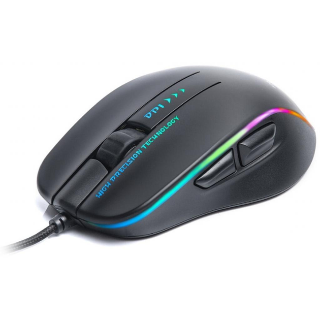 Компьютерная мышка REAL-EL, USB, оптическая, 4800 dpi, 6 кнопок, 1,8 м, встроенная подсветка Black - изображение 1
