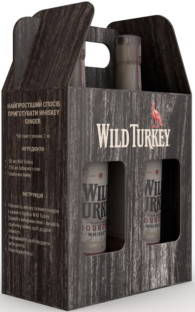 Подарочный набор Виски Wild Turkey 81 0.7 л 40.5% х 2 шт в подарочной коробке (4820180020317) 