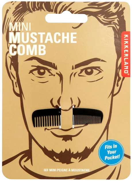 Гребінь для вусів Kikkerland Mini Mustache Comb (0612615119703) - зображення 2