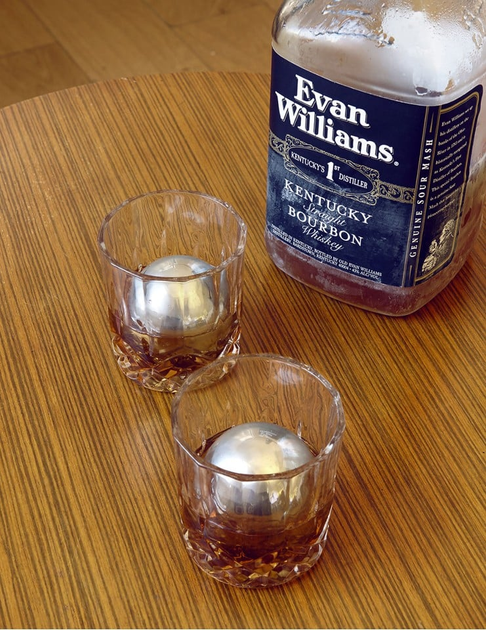Kule metalowe do whisky Kikkerland Stainless Steel Whiskey Balls (0612615100985)   - obraz 4