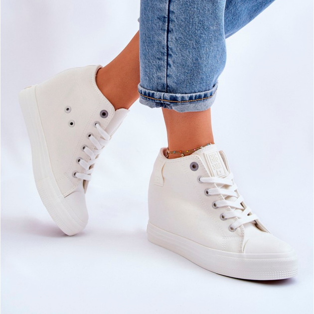 Sneakersy damskie na koturnie Big Star LL274035 37 Białe (5900714605766) - obraz 3