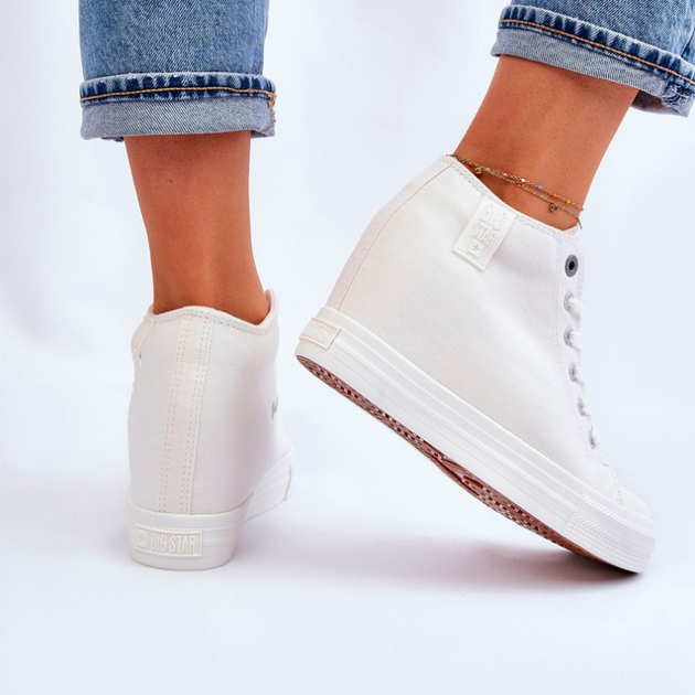 Sneakersy damskie na koturnie Big Star LL274035 37 Białe (5900714605766) - obraz 7