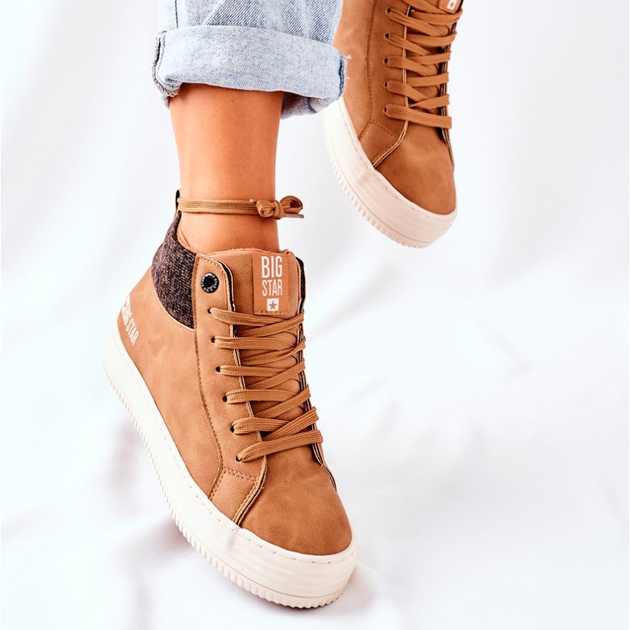 Tenisówki damskie z eko skóry Big Star II274145 37 Camel (5900714411411) - obraz 3