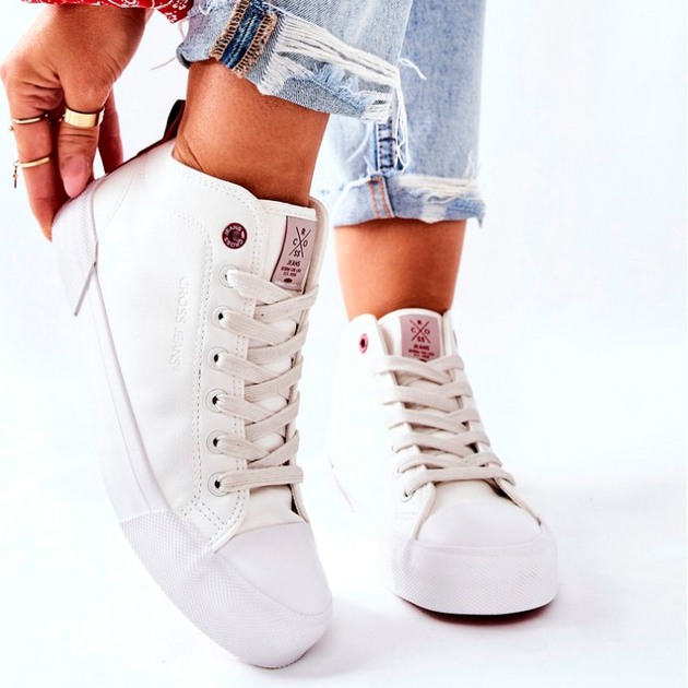 Жіночі кеди високі Cross Jeans II2R4033C 40 Білі (8697319154146) - зображення 3