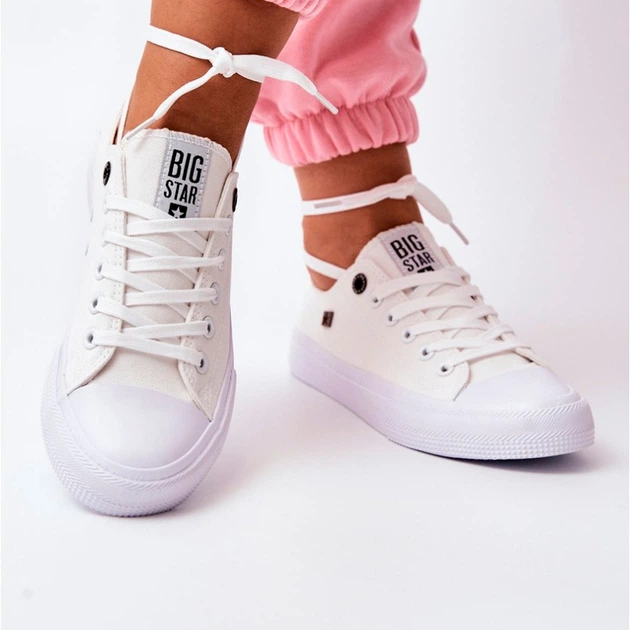 Trampki damskie materiałowe do kostki Big Star AA274010 38 Białe (5901437857654) - obraz 5