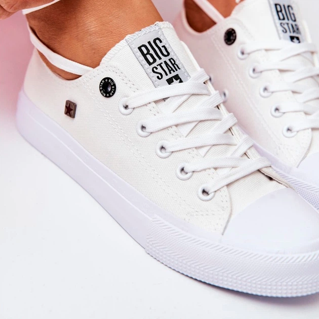 Trampki damskie materiałowe do kostki Big Star AA274010 38 Białe (5901437857654) - obraz 6