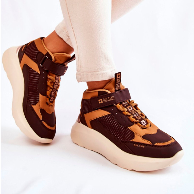 Sneakersy damskie na platformie Big Star KK274404 37 Brązowe (5900714580353) - obraz 5