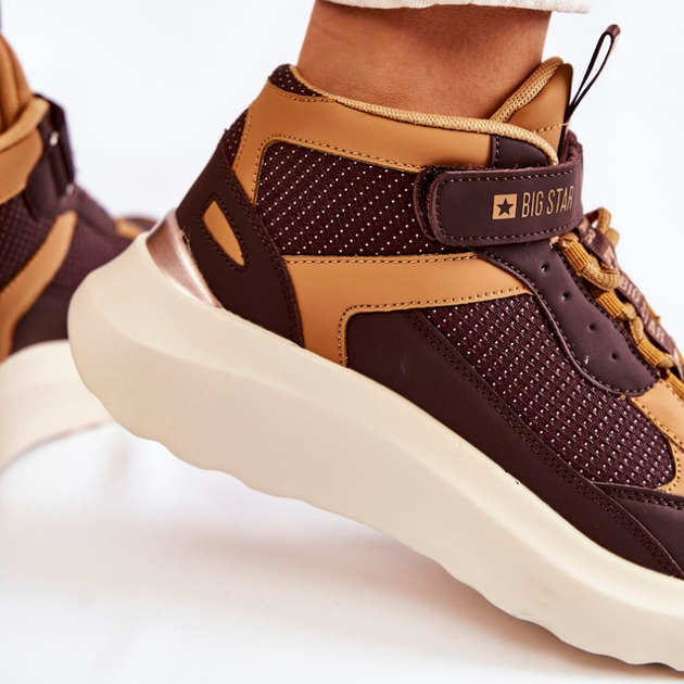 Sneakersy damskie na platformie Big Star KK274404 37 Brązowe (5900714580353) - obraz 8