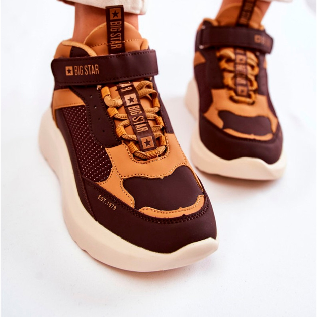 Sneakersy damskie na rzepy Big Star KK274404 40 Brązowe (5900714580384) - obraz 4