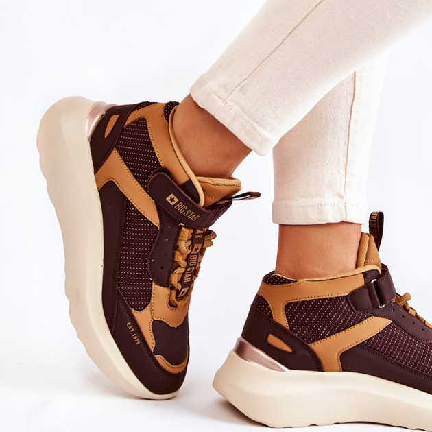 Sneakersy damskie na rzepy Big Star KK274404 40 Brązowe (5900714580384) - obraz 7