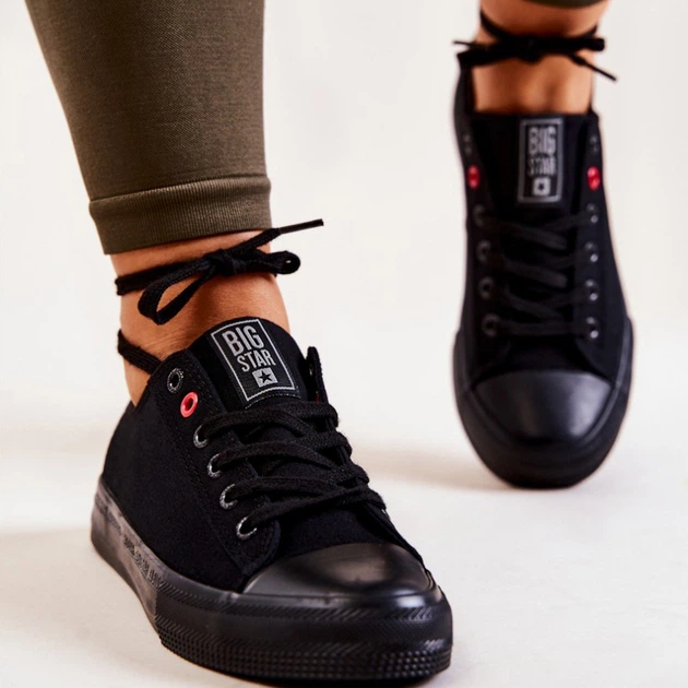 Trampki damskie z eko skóry do kostki Big Star JJ274003 41 Czarne (5900714439620) - obraz 4