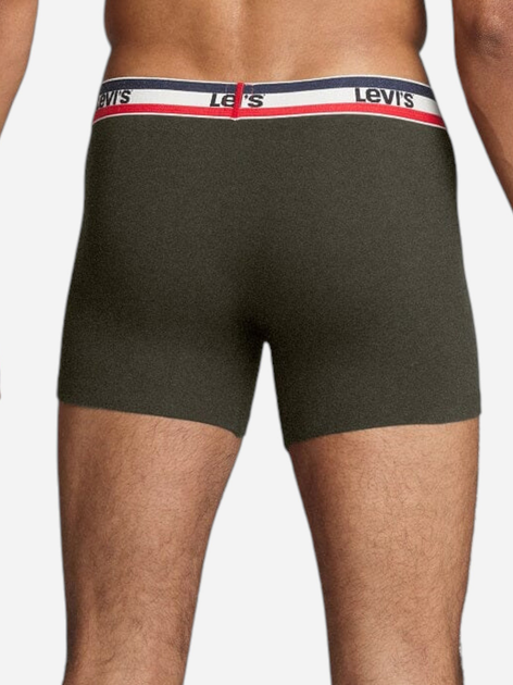 Набір трусів-боксерів чоловічих бавовняних Levi's Logo Boxer Brief 3P 100002870-009 M 3 шт Хакі (8720245437516) - зображення 4